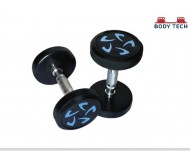 Body Tech 10kg Pair Of Pu Coated Flower Design Dumbbells